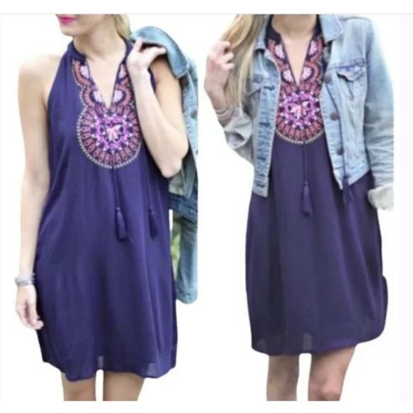 Stitch Fix THML Roonie Lined Boho Embroidered Dress - M - NWT - Picture 2 of 12